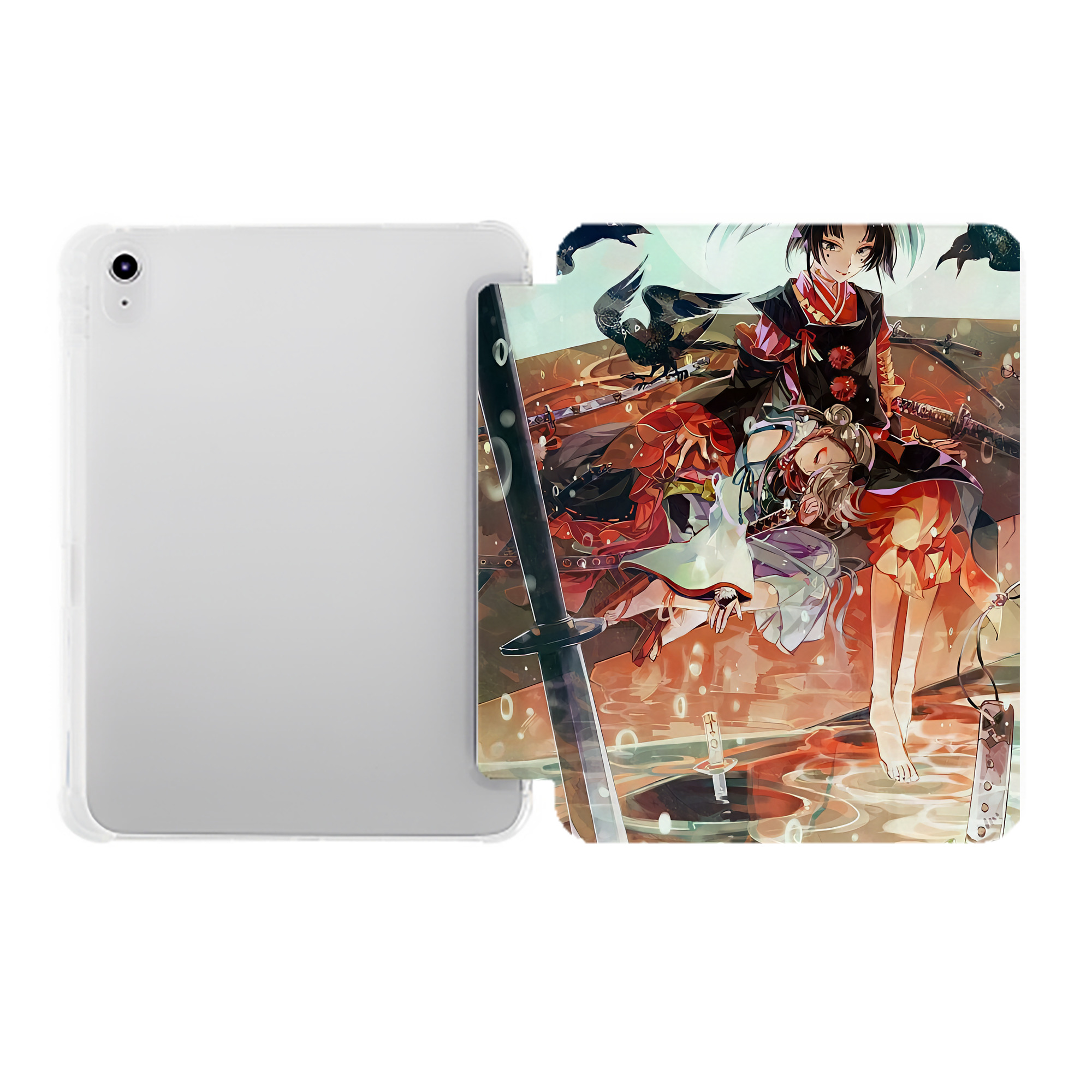 （画像用） 刀剣乱舞 Touken Ranbu IPad ケース ペン収納付き 三つ折りスタンド PUレザー×シリコン 対応機種9.5/10.5/10.9インチ